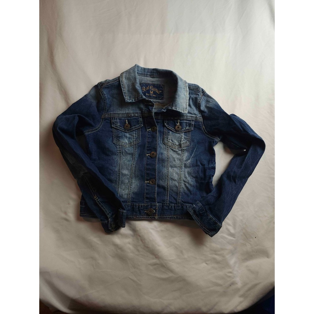 Red Camel Denim Jacket Womens M Blue Indie Sleaze Festival Classic Streetwear